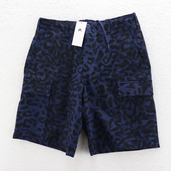 Nike Other - Nike Shorts Mens 32 Blue Black SB Kearny Cargo Leopard Print AOP Ripstop Skater